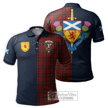 Brodie Tartan Polo Shirt Alba with Scottish Lion Royal Arm Half Style Kid - Tartan Vibes Clothing