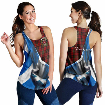 Brodie Tartan Women's Racerback Tanks with Family Crest Scotland Patriotic Style 4XL - Tartan Vibes Clothing