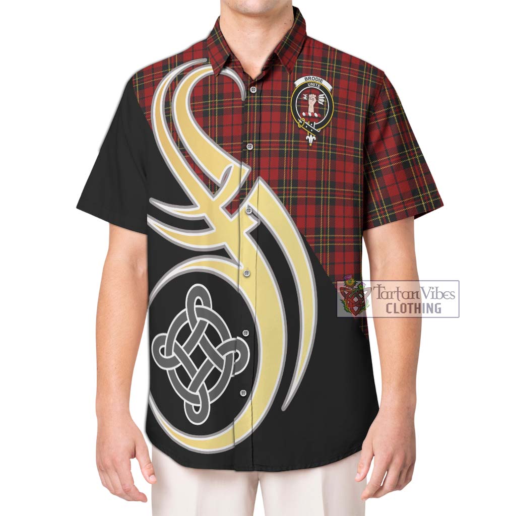 Brodie Tartan Hawaiian Shirt with Family Crest and Celtic Symbol Style Kid - Tartan Vibes Clothing