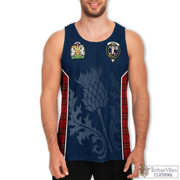 Brodie Tartan Men's Tanks Top with Family Crest and Scottish Thistle Vibes Sport Style