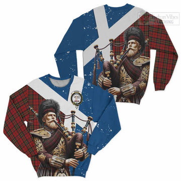 Brodie Tartan Sweatshirt with Family Crest Scottish Bagpiper Vibes Unisex - Tartan Vibes Clothing