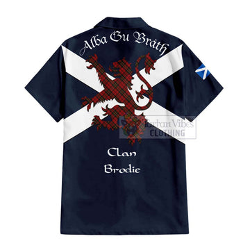 Brodie Tartan Lion Rampant Hawaiian Shirt Proudly Display Your Heritage with Alba Gu Brath and Clan Name - Tartan Vibes Clothing