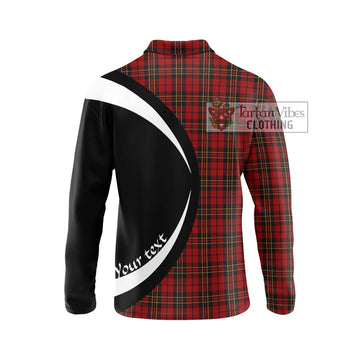 Brodie Tartan Long Sleeve Polo Shirt with Family Crest Circle Style - Tartan Vibes Clothing