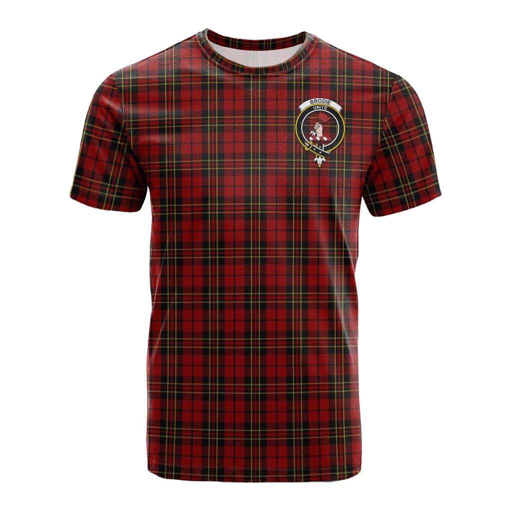 Brodie Tartan T-Shirt with Family Crest - Tartanvibesclothing