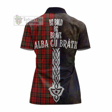 Brodie Tartan Family Crest Women's Polo Shirt Alba Gu Brath Be Brave Lion Ancient Style - Tartan Vibes Clothing