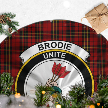 Brodie Tartan Christmas Tree Skirt with Family Crest - Tartan Vibes Clothing