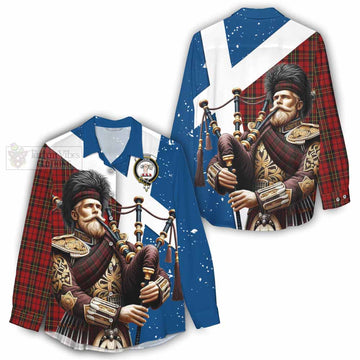 Brodie Tartan Women's Casual Shirt with Family Crest Scottish Bagpiper Vibes - Tartan Vibes Clothing