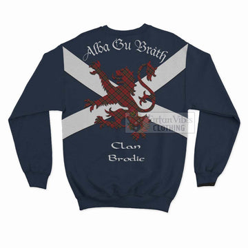 Brodie Tartan Lion Rampant Sweatshirt Proudly Display Your Heritage with Alba Gu Brath and Clan Name - Tartan Vibes Clothing