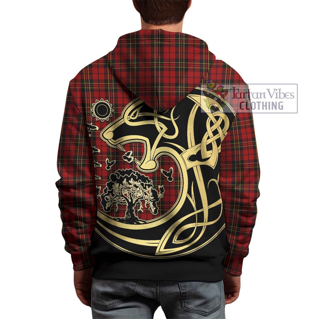 Brodie Tartan Hoodie with Family Crest Celtic Wolf Style - Tartan Vibes Clothing