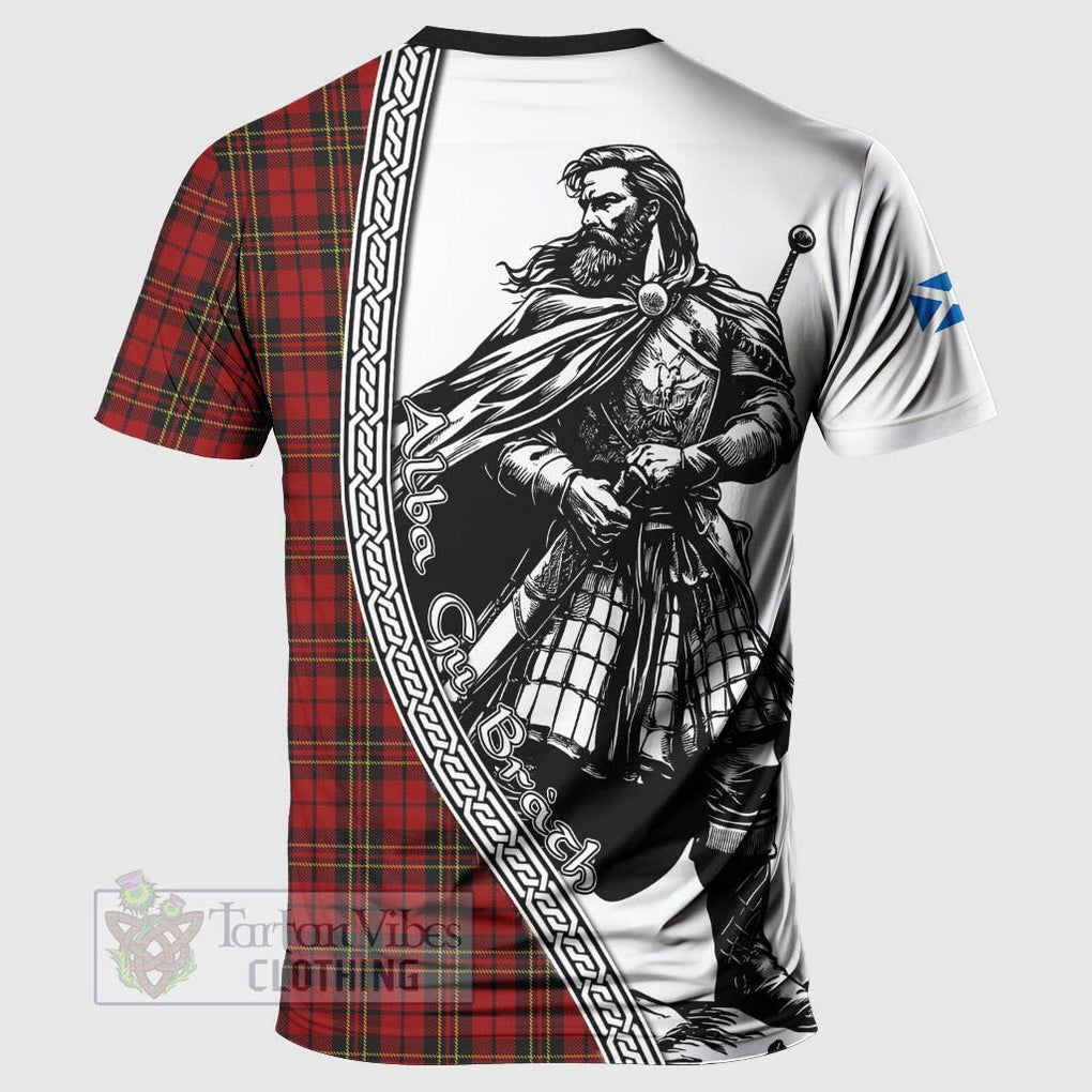 Brodie Tartan Clan Crest T-Shirt with Highlander Warrior Celtic Style - Tartan Vibes Clothing