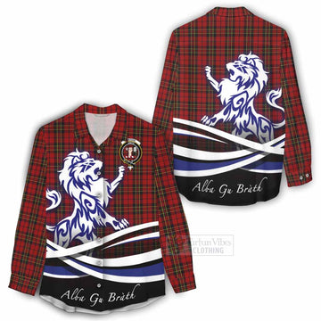 Brodie Tartan Women's Casual Shirt with Alba Gu Brath Regal Lion Emblem - Tartan Vibes Clothing