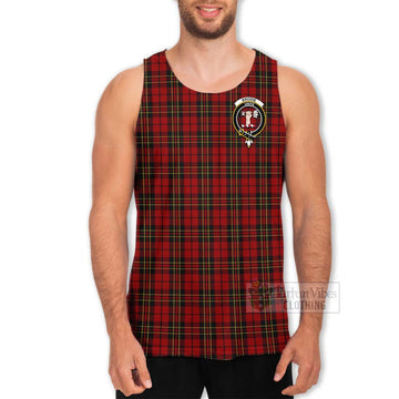Brodie Tartan Men's Tank Top with Family Crest and Bearded Skull Holding Bottles of Whiskey - Tartan Vibes Clothing