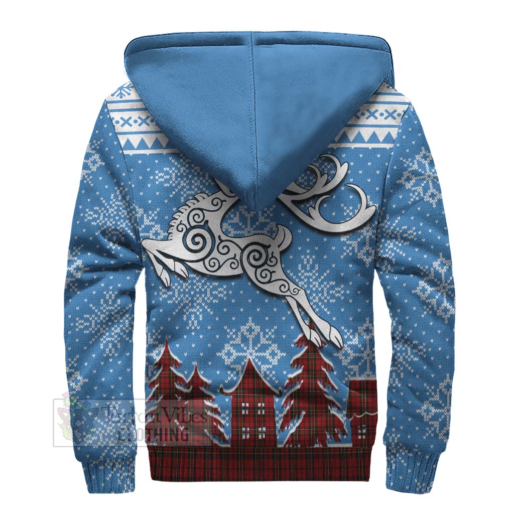 Brodie Clan Christmas Sherpa Hoodie Celtic Reindeer Style - Tartan Vibes Clothing