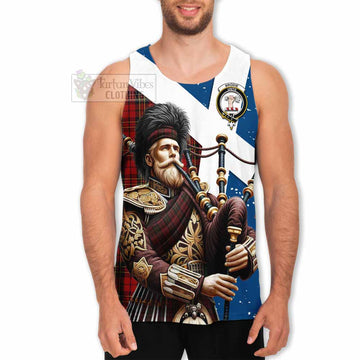 Brodie Tartan Men's Tank Top with Family Crest Scottish Bagpiper Vibes - Tartan Vibes Clothing