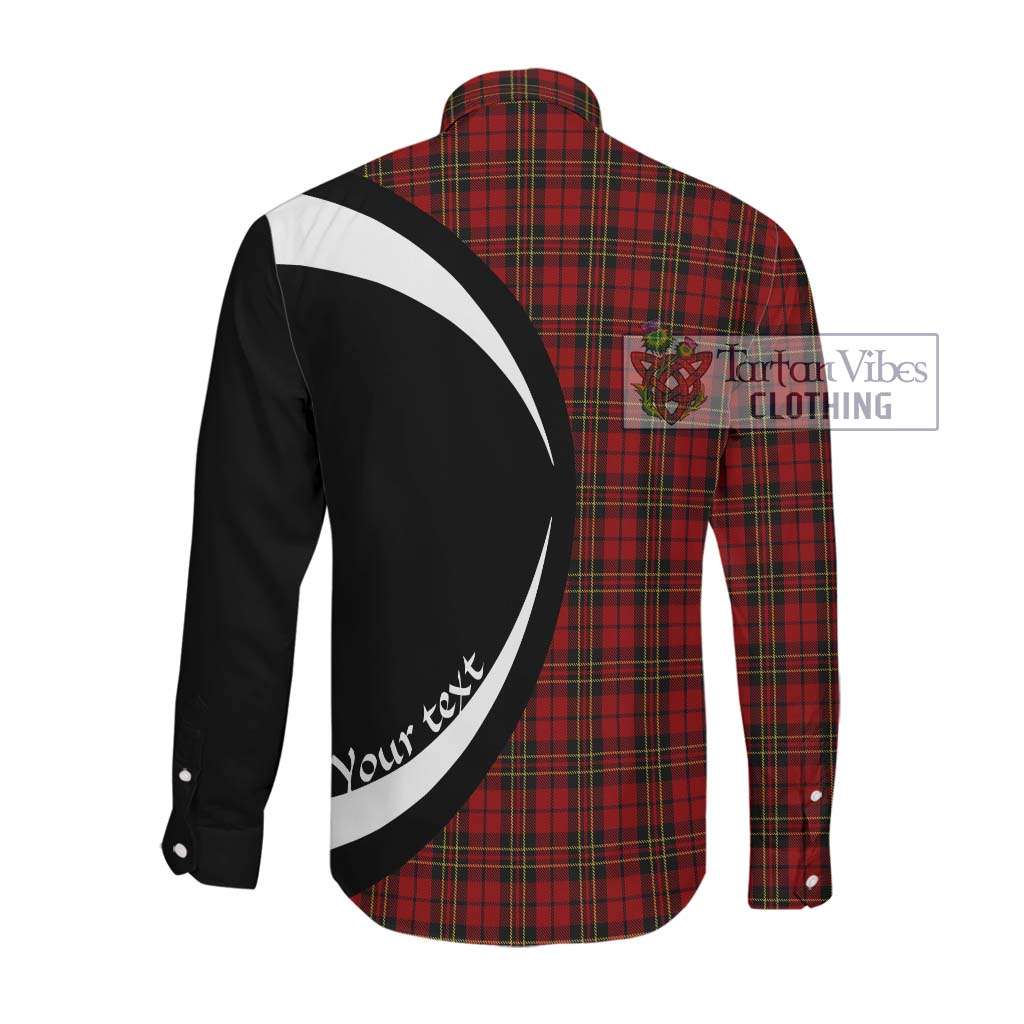 Brodie Tartan Long Sleeve Button Up with Family Crest Circle Style Men's Shirt - Tartan Vibes Clothing