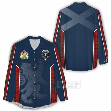 Brodie Tartan Women's Casual Shirt with Family Crest and Lion Rampant Vibes Sport Style - Tartan Vibes Clothing
