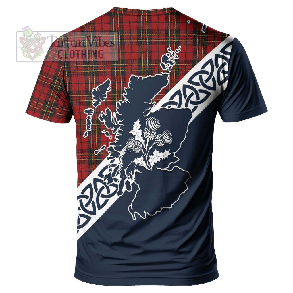 Brodie Tartan T-Shirt Featuring Thistle and Scotland Map - Tartanvibesclothing Store