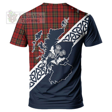 Brodie Tartan T-Shirt Featuring Thistle and Scotland Map - Tartanvibesclothing Store