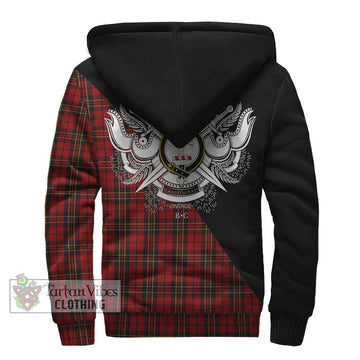 Brodie Tartan Sherpa Hoodie with Family Crest and Military Logo Style - Tartan Vibes Clothing