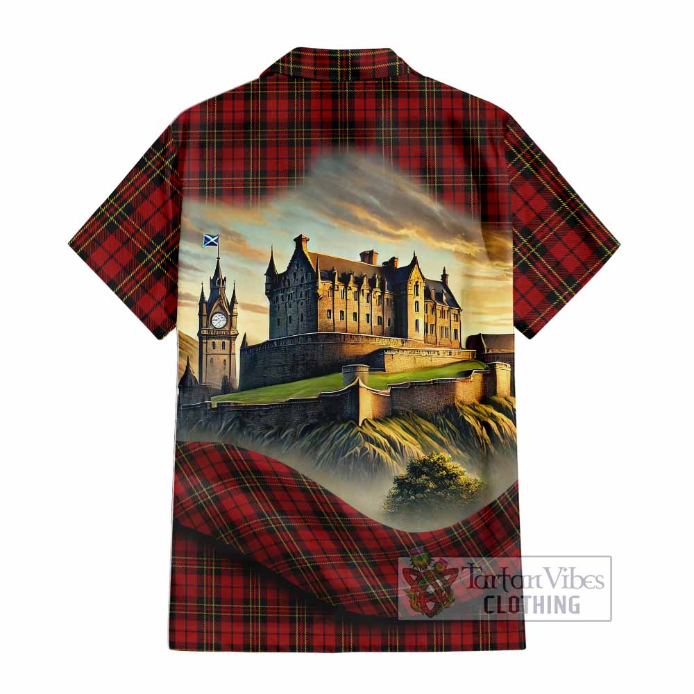 Brodie Tartan Family Crest Hawaiian Shirt with Scottish Ancient Castle Style - Tartan Vibes Clothing