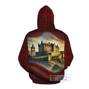 Brodie Tartan Family Crest Cotton Hoodie with Scottish Ancient Castle Style Pullover Hoodie - Tartan Vibes Clothing