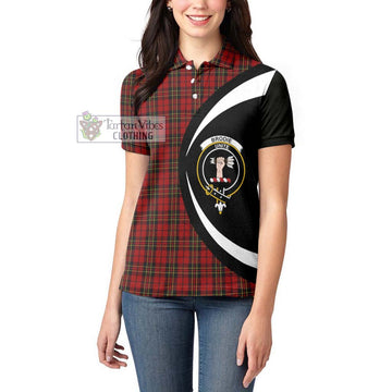 Brodie Tartan Women's Polo Shirt with Family Crest Circle Style - Tartan Vibes Clothing