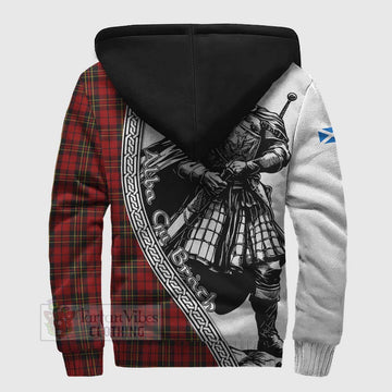 Brodie Tartan Clan Crest Sherpa Hoodie with Highlander Warrior Celtic Style - Tartan Vibes Clothing