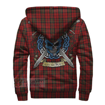 Brodie Tartan Sherpa Hoodie with Family Crest Celtic Skull Style - Tartan Vibes Clothing