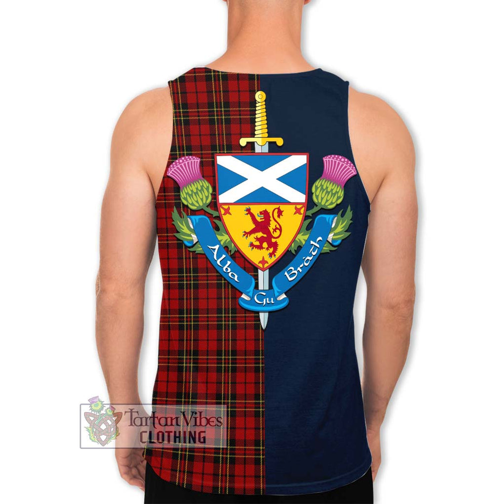Brodie Tartan Men's Tank Top Alba with Scottish Lion Royal Arm Half Style - Tartan Vibes Clothing