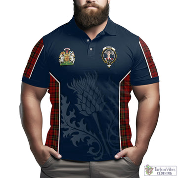 Brodie Tartan Men's Polo Shirt with Family Crest and Scottish Thistle Vibes Sport Style - Tartan Vibes Clothing