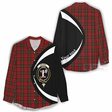 Brodie Tartan Women's Casual Shirt with Family Crest Circle Style - Tartan Vibes Clothing