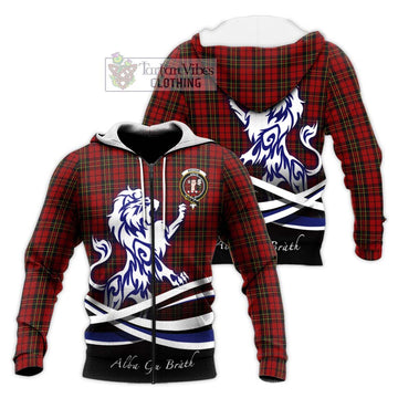 Brodie Tartan Knitted Hoodie with Alba Gu Brath Regal Lion Emblem Unisex Knitted Zip Hoodie - Tartan Vibes Clothing
