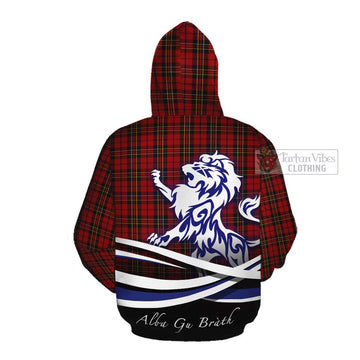Brodie Tartan Cotton Hoodie with Alba Gu Brath Regal Lion Emblem Pullover Hoodie - Tartan Vibes Clothing