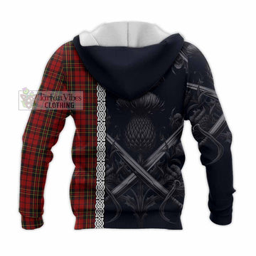 Brodie Tartan Knitted Hoodie with Family Crest Cross Sword Thistle Celtic Vibes - Tartan Vibes Clothing