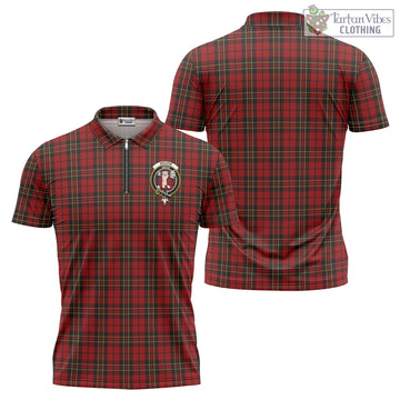 Brodie Tartan Zipper Polo Shirt with Family Crest - Tartan Vibes Clothing