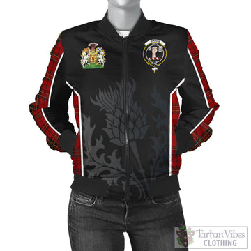 Brodie Tartan Bomber Jacket with Family Crest and Scottish Thistle Vibes Sport Style