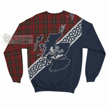 Brodie Tartan Sweatshirt Featuring Thistle and Scotland Map - Tartan Vibes Clothing