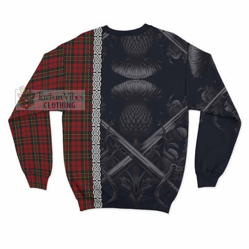 Brodie Tartan Sweatshirt with Family Crest Cross Sword Thistle Celtic Vibes - Tartan Vibes Clothing