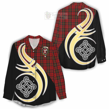 Brodie Tartan Women's Casual Shirt with Family Crest and Celtic Symbol Style - Tartan Vibes Clothing