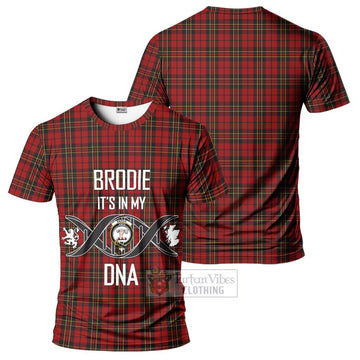 Brodie Tartan T-Shirt with Family Crest DNA In Me Style - Tartan Vibes Clothing