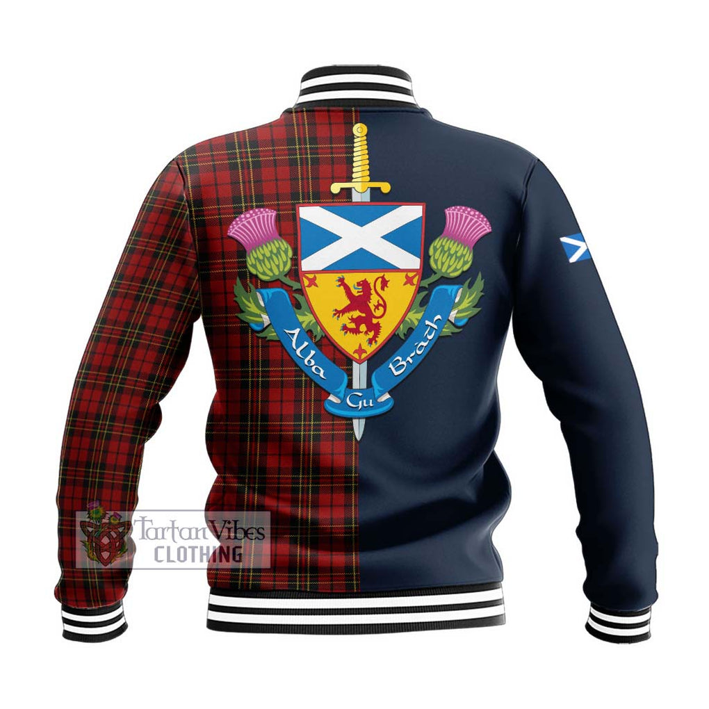 Brodie Tartan Baseball Jacket Alba with Scottish Lion Royal Arm Half Style - Tartan Vibes Clothing