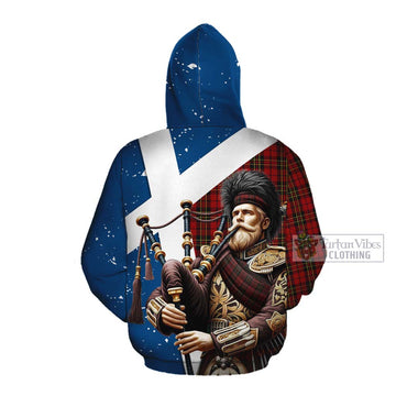 Brodie Tartan Cotton Hoodie with Family Crest Scottish Bagpiper Vibes Pullover Hoodie - Tartan Vibes Clothing