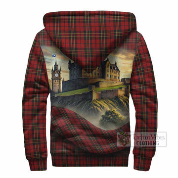 Brodie Tartan Family Crest Sherpa Hoodie with Scottish Ancient Castle Style - Tartan Vibes Clothing