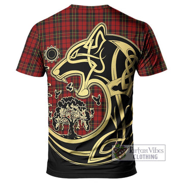 Brodie Tartan T-Shirt with Family Crest Celtic Wolf Style - Tartan Vibes Clothing