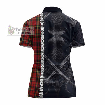 Brodie Tartan Women's Polo Shirt with Family Crest Cross Sword Thistle Celtic Vibes - Tartan Vibes Clothing
