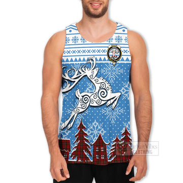 Brodie Clan Christmas Men's Tank Top Celtic Reindeer Style - Tartan Vibes Clothing