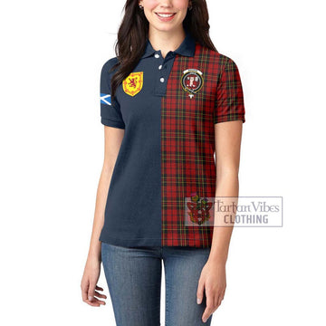 Brodie Tartan Women's Polo Shirt Alba with Scottish Lion Royal Arm Half Style - Tartan Vibes Clothing