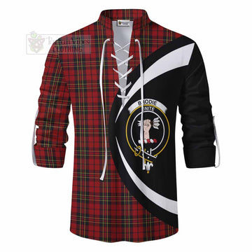 Brodie Tartan Ghillie Kilt Shirt with Family Crest Circle Style - Tartan Vibes Clothing