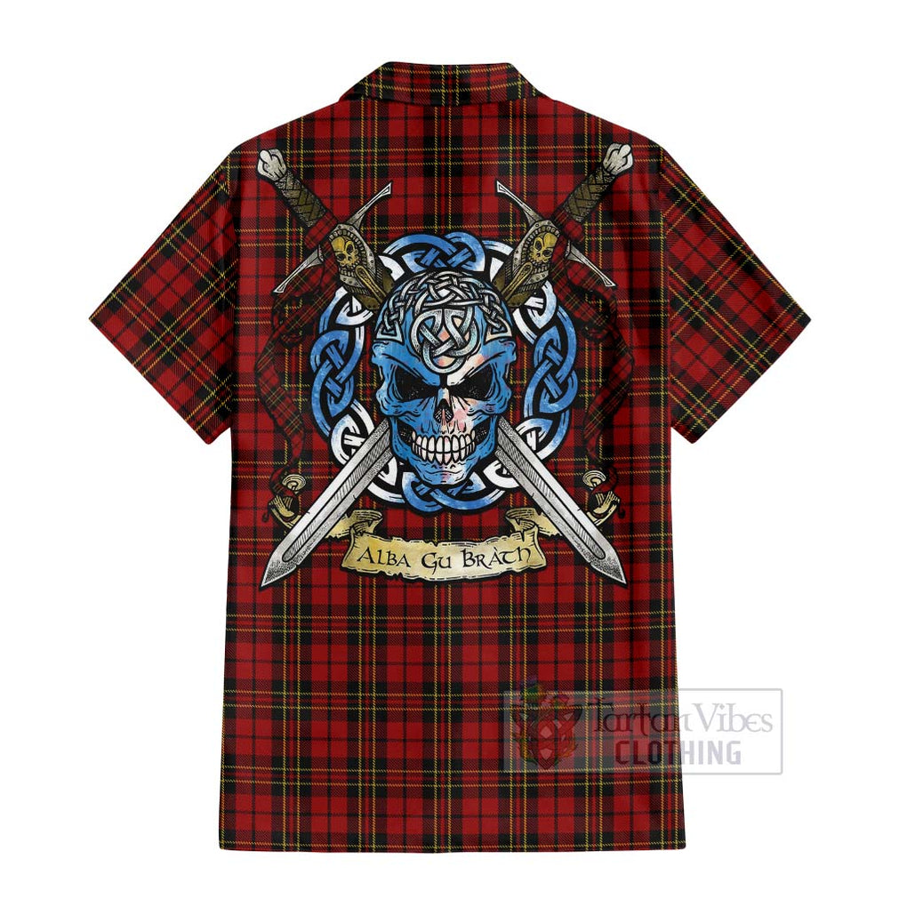 Brodie Tartan Hawaiian Shirt with Family Crest Celtic Skull Style - Tartan Vibes Clothing