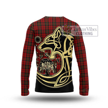 Brodie Tartan Long Sleeve T-Shirt with Family Crest Celtic Wolf Style - Tartan Vibes Clothing
